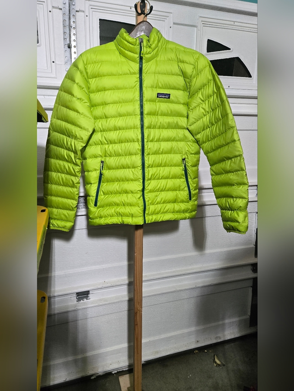 Patagonia Lime Green Quilted Packable Puffer Jacket